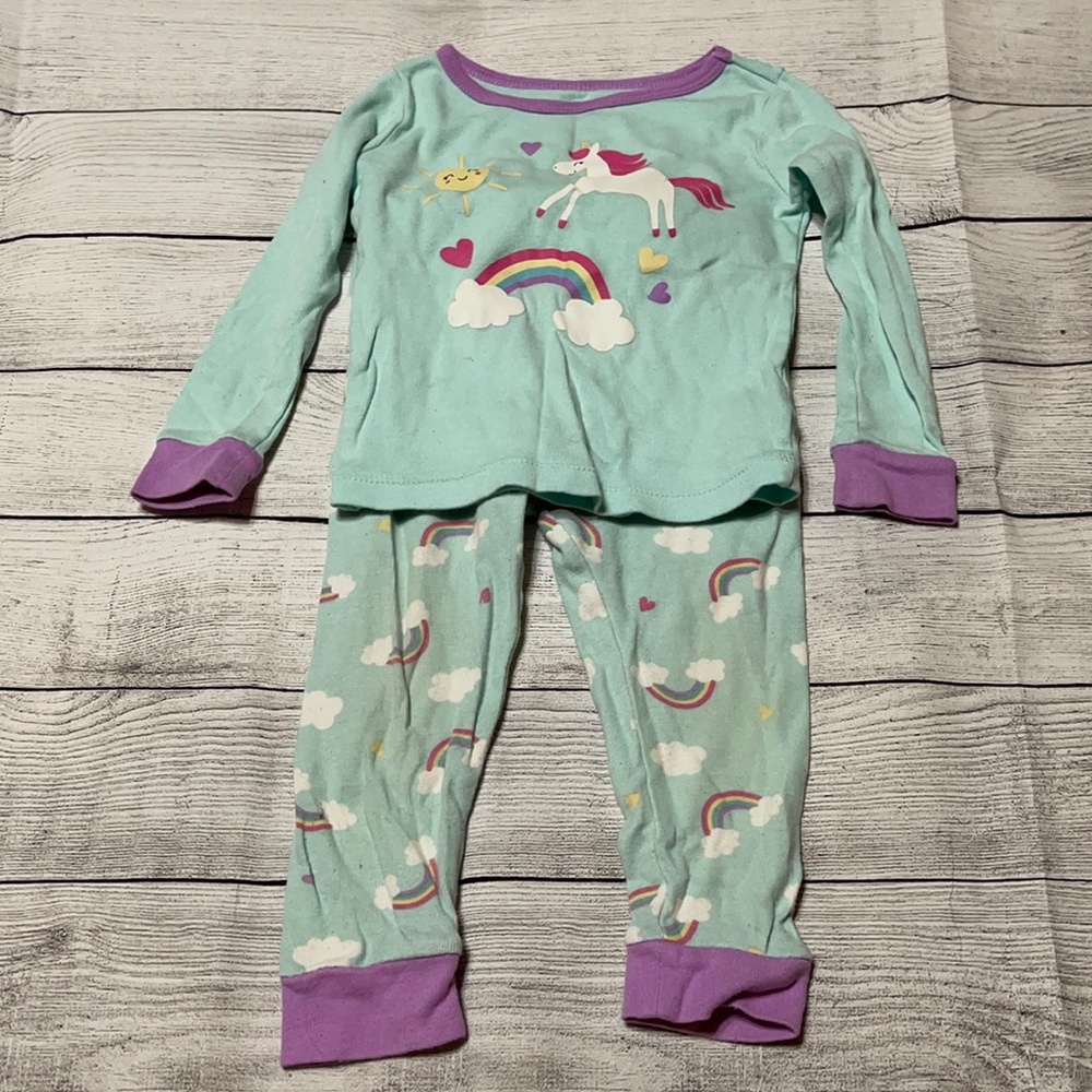 Wonder Nation Unicorn 2-Piece Pajama Set size 24M